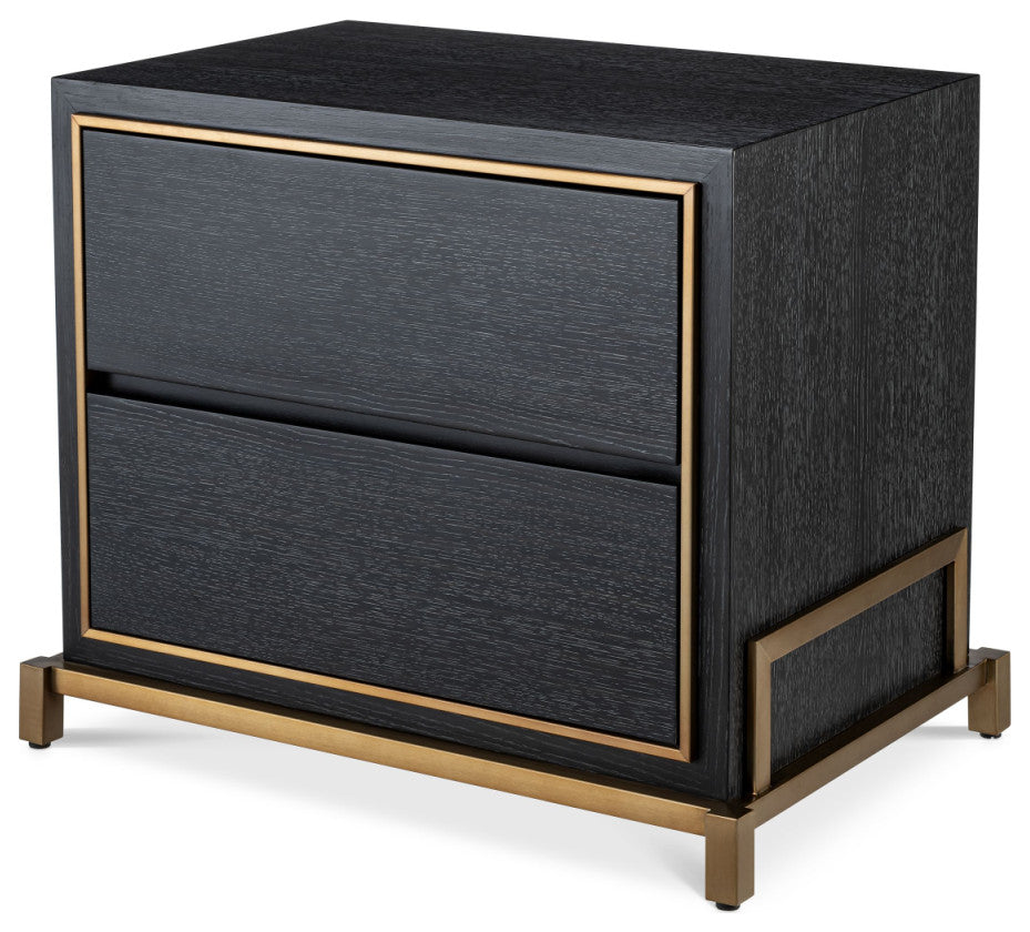 Charcoal Oak Bedside Table | Eichholtz Hazel