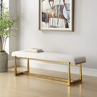 Uttermost Midas Antique Gold Bench