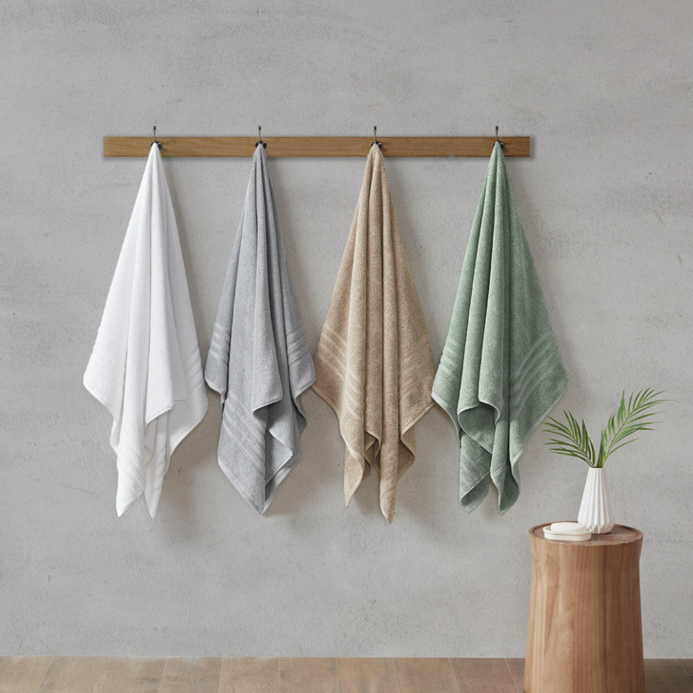 Clean Spaces Nurture Sustainable Antimicrobial Bath Towel 6 Piece Set, Grey