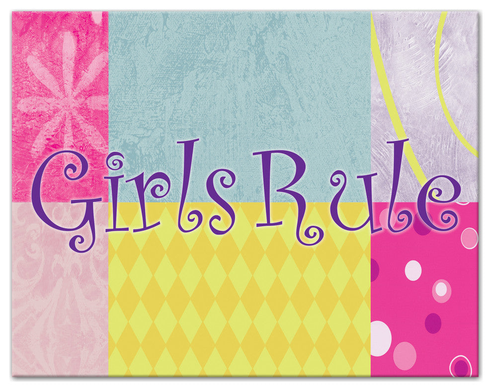 Girls Rule 14x11 Canvas Wall Art