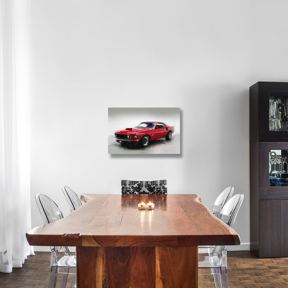 "1969 Ford Mustang Watercolor" Fine Art Print