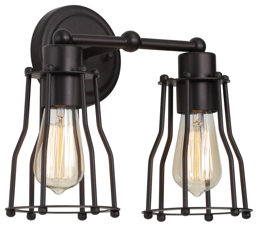 Evelyn Metal Vanity Light, Oil Rubbed Bronze, 2-Light