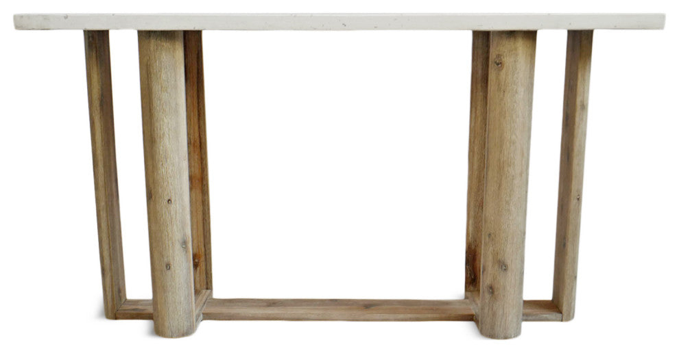 Paulina White Terrazzo Outdoor Console