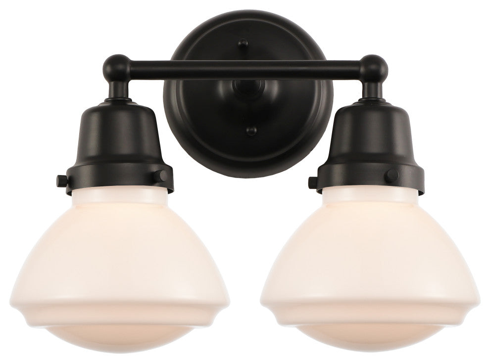Innovations 623-2W-BK-G321 2-Light Bath Vanity Light, Matte Black