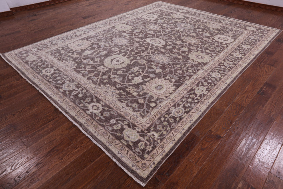 Hand Knotted Peshawar Wool Rug 8' 11" X 11' 9" Q9546