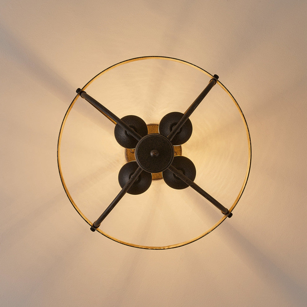 15.4 in 4-Light Industrial Flush Mount Ceiling Lighting
