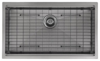 32 in. Single Bowl Undermount Kitchen Sink with in PVD Gunmetal