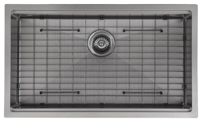 32 in. Single Bowl Undermount Kitchen Sink with in PVD Gunmetal