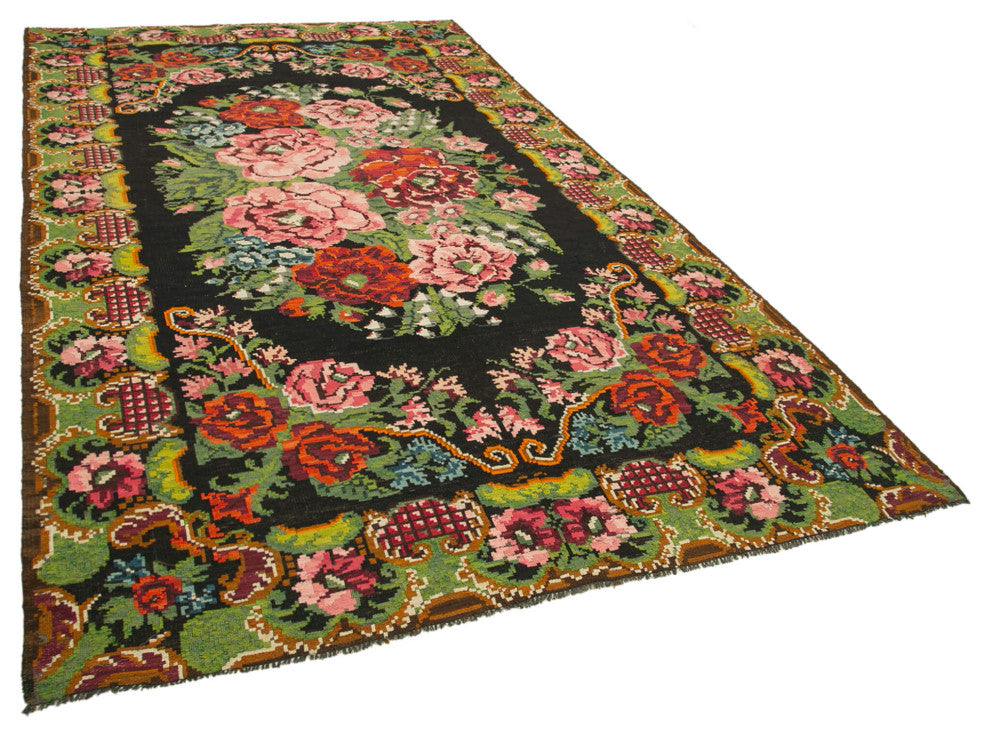 Rug N Carpet - Handmade Moldovian 7' 2'' x 12' 8'' Vintage Floral Kilim Rug