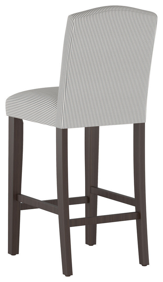 Janet Camel Back Bar Stool, Oxford Stripe Charcoal