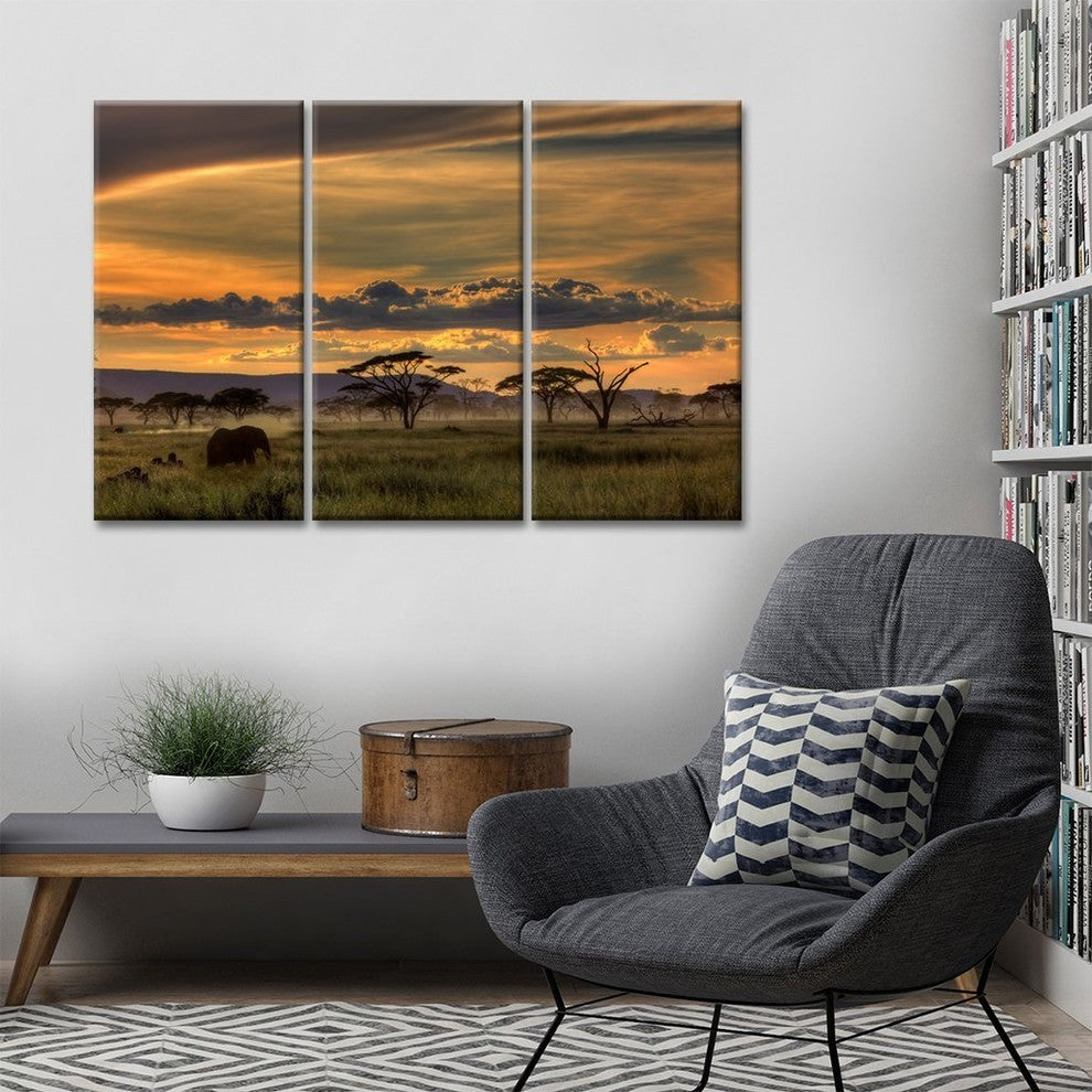 Africa'' Canvas Wall Decor Set 3-Panels