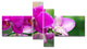 Beautiful Orchid Flowers on Green, Large Floral Canvas Print, 60"x32", 4 panels