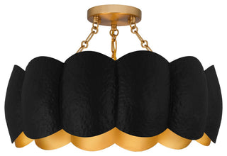 Santana Four Light Semi-Flush Mount in Matte Black