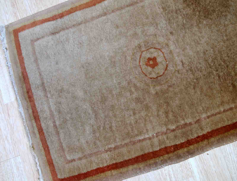 Handmade Vintage Art Deco Chinese Rug, 2.1'x3.2', 64cmx97cm 1970s