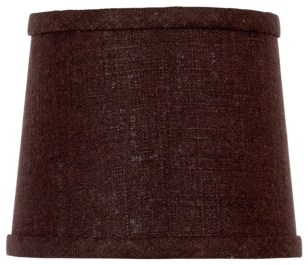 Chocolate Linen 6" Drum Style Clip-on Chandelier Lampshades, Set of 6