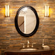 George Oval Mirror, Glossy Black
