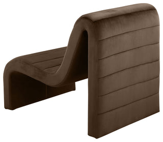 Ivy Upholstered Accent Chair, Brown, Velvet