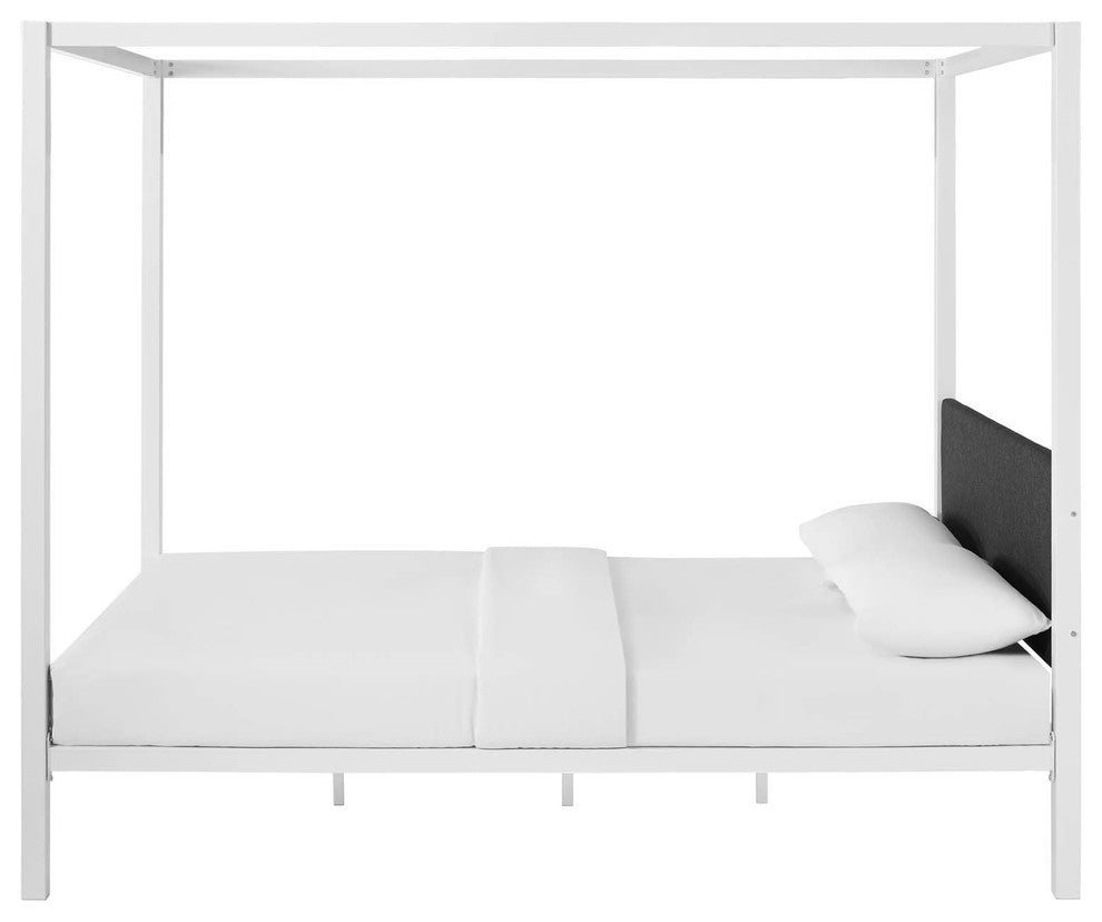 Modern Contemporary Queen Platform Bed Frame, Metal Steel, Multi/Gray