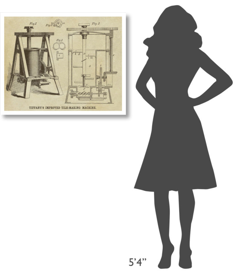 "Tiffany's Improved Tile Making Machine" Print by Inventions, 32"x26"