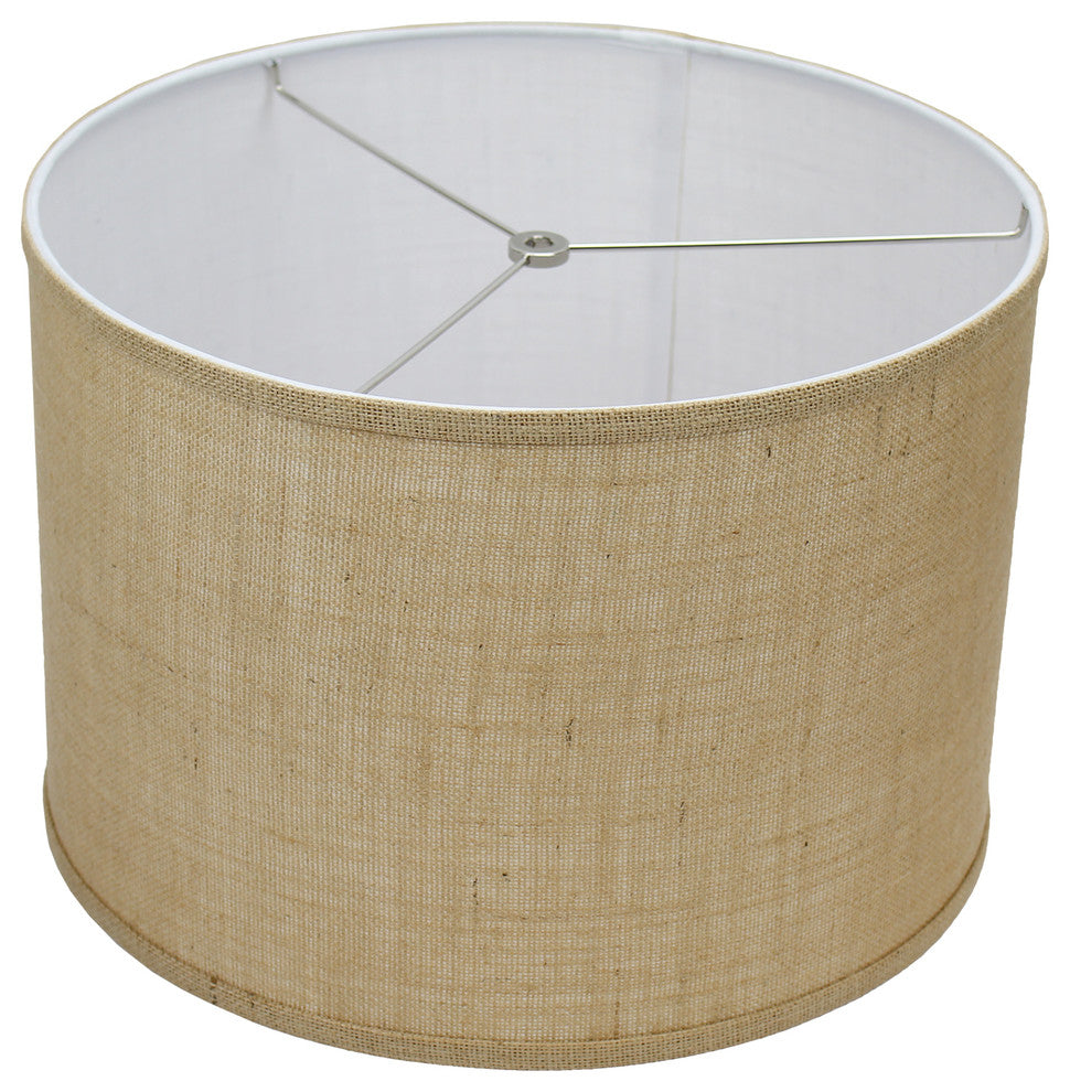 Fenchel Shades 16"x16"x11" Spider Attachment Drum Lamp Shade, Burlap Natur