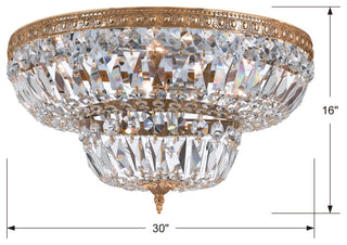 Crystorama Lighting Group 730-CL-MWP Ceiling Mount 8 Light 30"W - Olde Brass