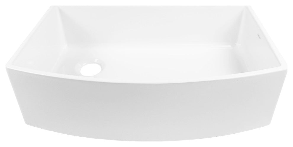 Austen Crisp White Fireclay 33" Single Bowl Bow Front Undermount Kitchen Sink
