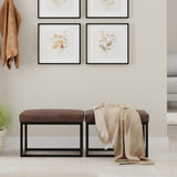 Reynolds Small Bench, Distressed Chestnut Brown