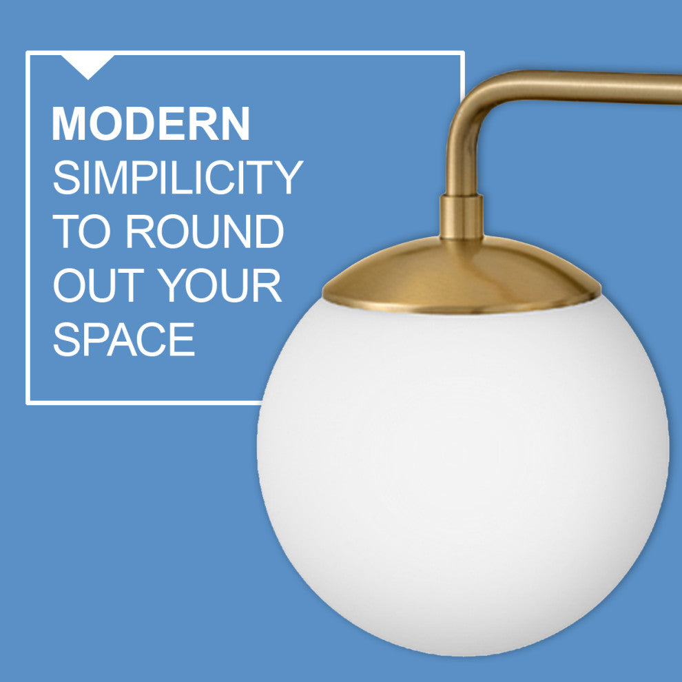 Lark Julep Bathroom Vanity Light, Lacquered Brass, 2 Light