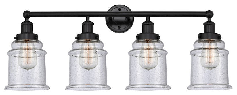 Innovations 616-4W-BK-G184 Canton 4 Light Bath Vanity Light, Matte Black
