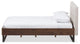 Mitchell Walnut Wood Beige Fabric Dark Bronze Metal King Platform Bed
