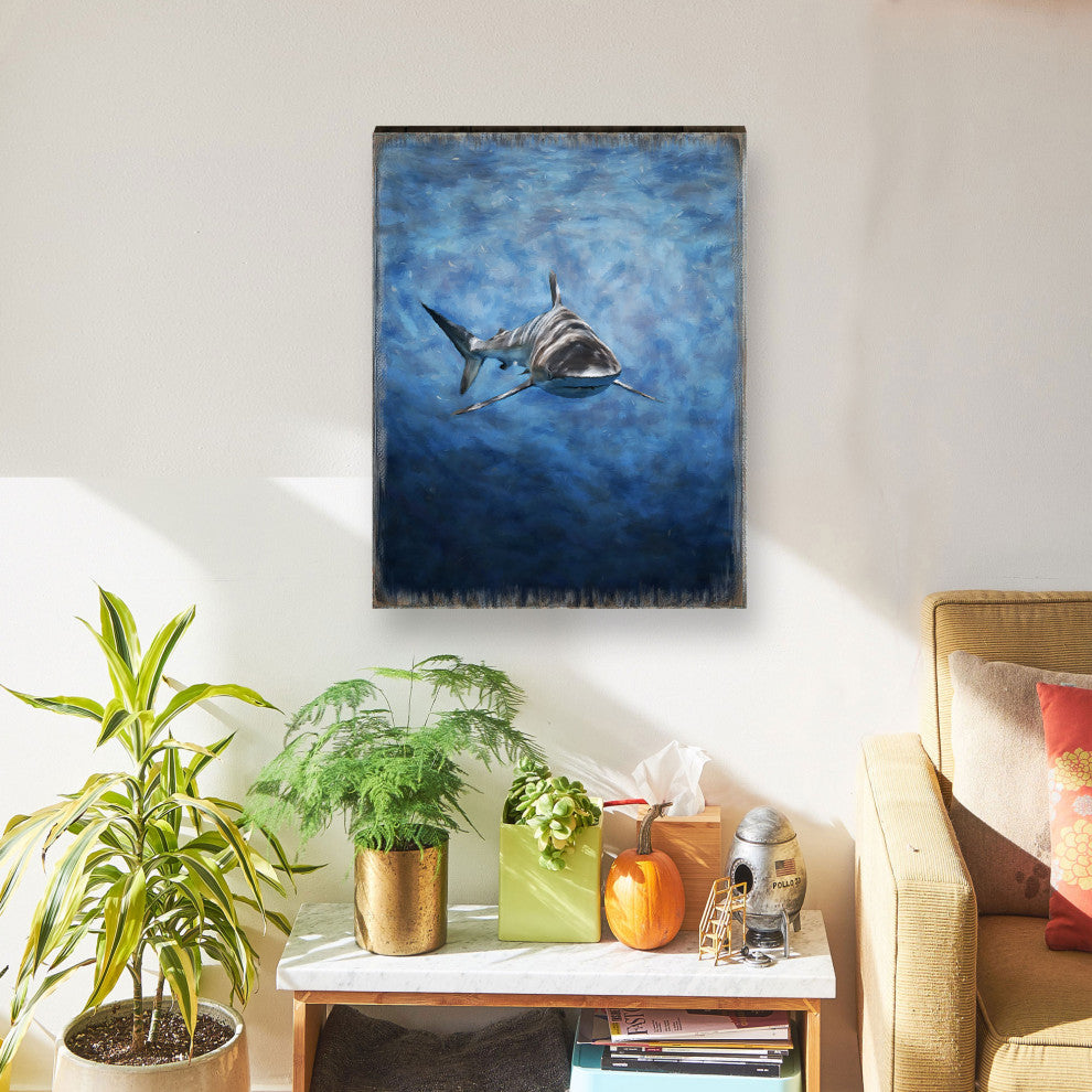 Shark Art Wooden Wall Art, X-Large 36x24