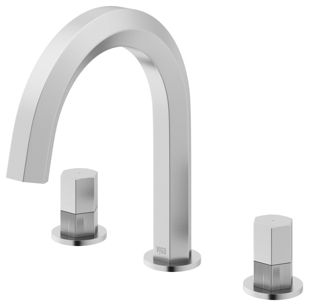 VIGO Hart 9" H 2-Handle Widespread Bathroom Faucet, Brushed Nickel