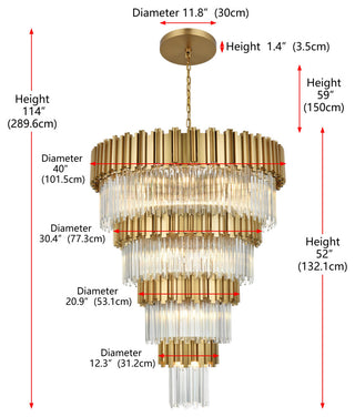 Home Living 40" Chandelier, Satin Gold
