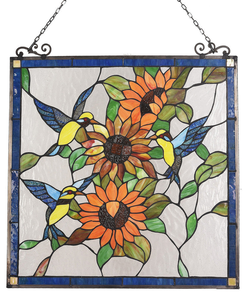 COSTA Animal Tiffany-glass Window Panel 24inches Wide
