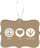 Peace Love Psychologist Brown Color Design Rectangle Christmas Tree Ornament