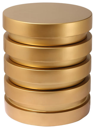 Levels Round Brushed Gold End Table