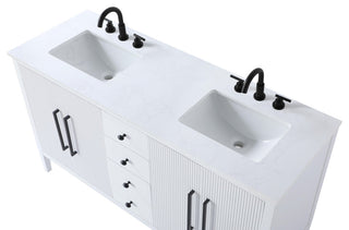 Home Living 60" Double Bathroom Vanity, White