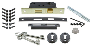 Classic Rosette Interior Mortise Deco Door Knob, Timeless Bronze