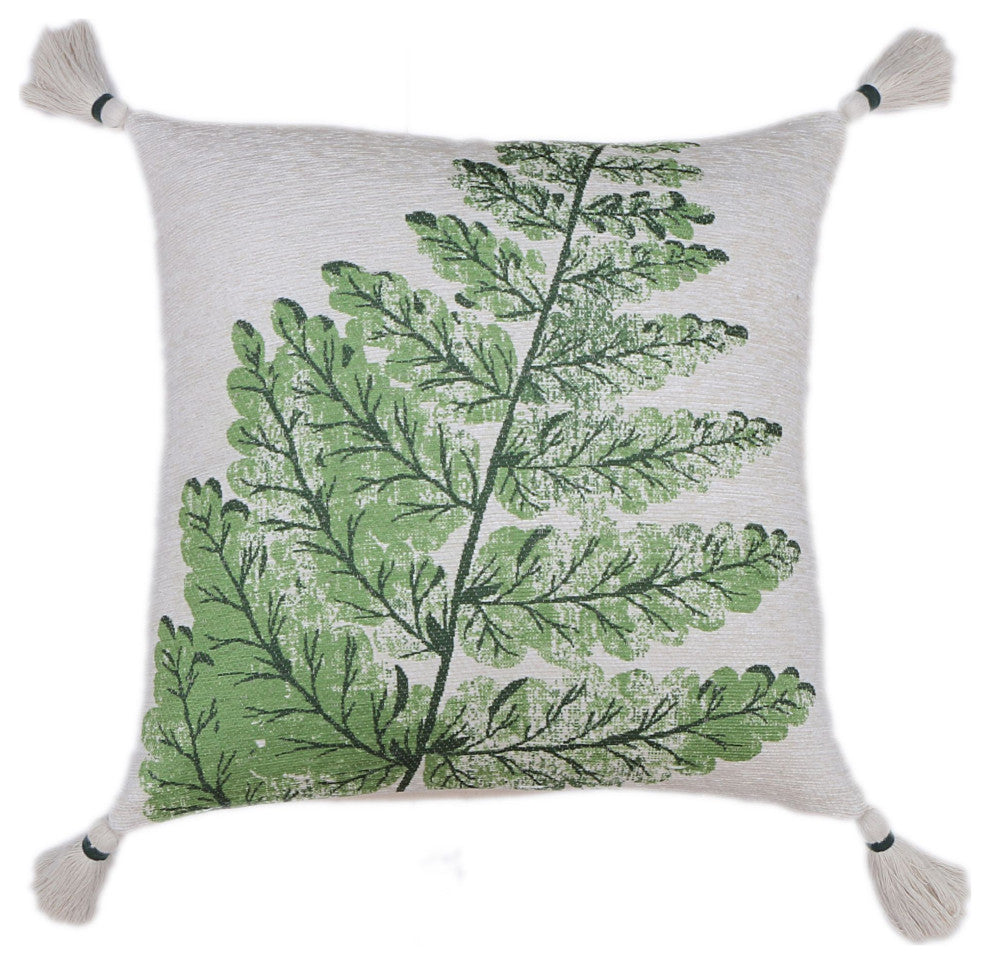 Green Machine Woven with Tassels Merrywood Throw Pillow, 20" x 20"