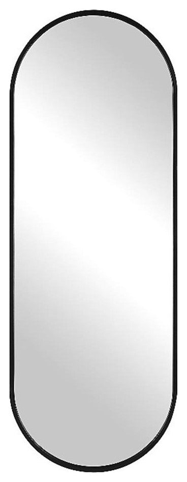Uttermost Varina Tall Contemporary Iron Metal and MDF Mirror in Black