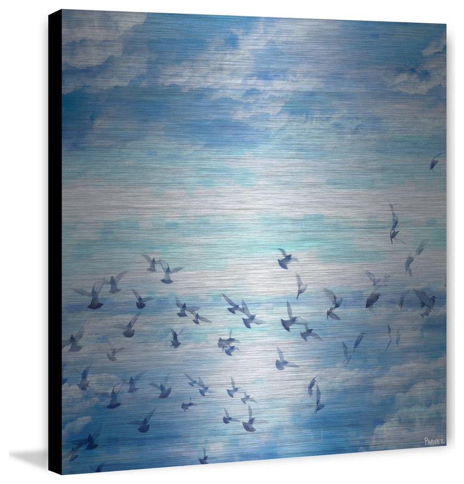 "Meadow Flock" Print on Brushed Aluminum, 24"x24"