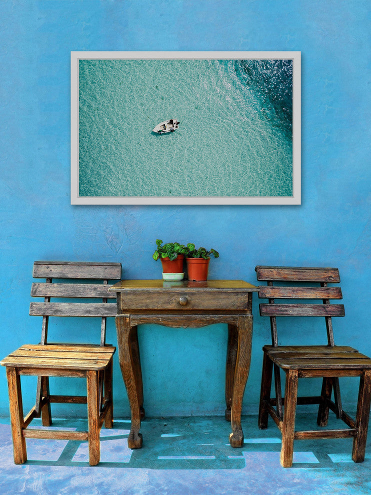 "Clear Blue Lake" Framed Painting Print, 30"x20"