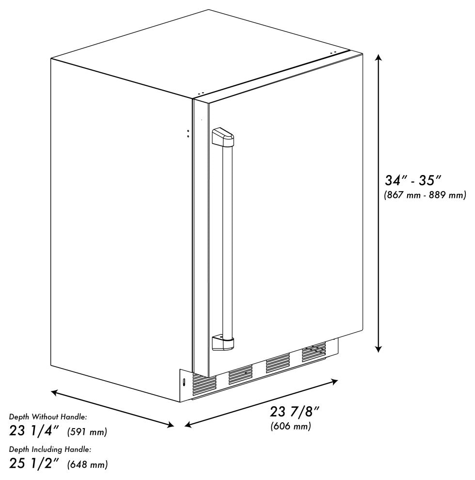 ZLINE 24" Touchstone Beverage Fridge With Solid Stainless, RBSOZ-ST-24-G