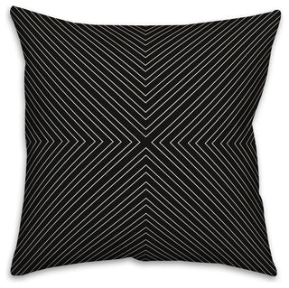Black Modern Geo  20x20 Throw Pillow Cover