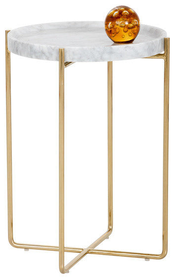 Liv Side Table, White Marble