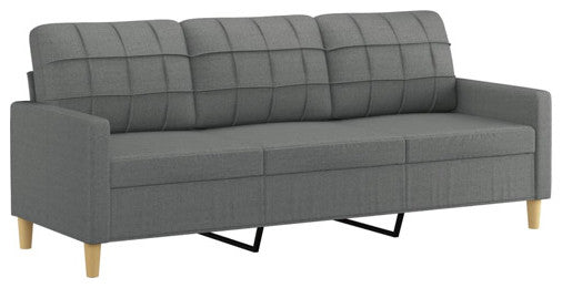 vidaXL Sofa Set with Cushions Sectional Sofa Couch 3 Piece Dark Gray Fabric