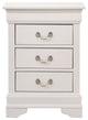 Louis Philippe 3-Drawer Nightstand (29 in. H x 21 in. W x 16 in. D), White