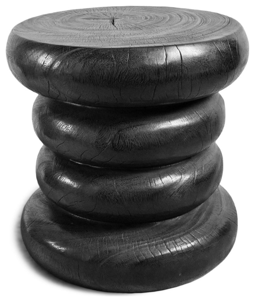 Black Stacked Ring Stool Table
