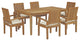 Marina 7 Piece Outdoor Patio Teak Outdoor Dining Set, Natural White