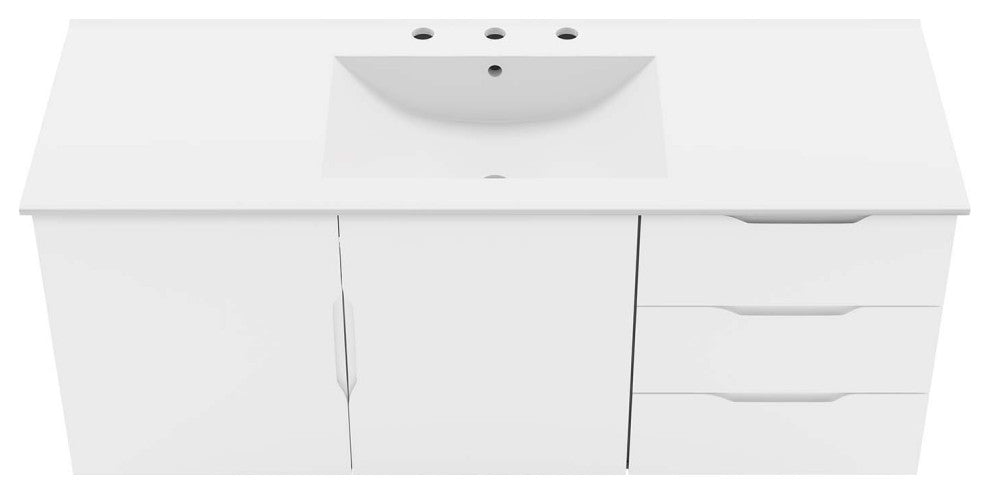 Vitality 48" Single Sink Bathroom Vanity, White White